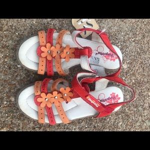 Girl summer  leather sandals